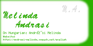 melinda andrasi business card